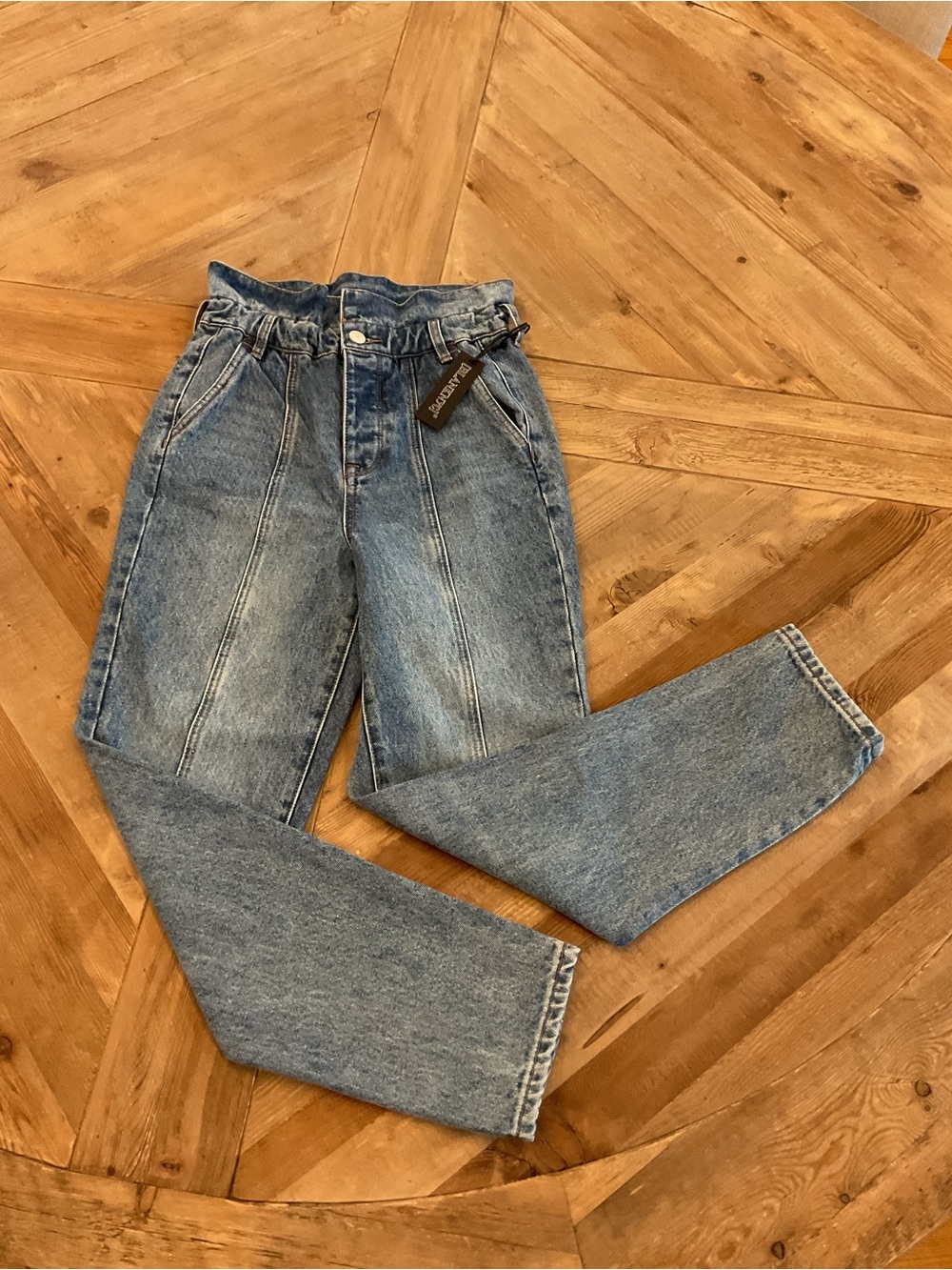BLANKNYC Paperbag Waist Straight‎ Leg Jeans Size 25 High Rise NWT